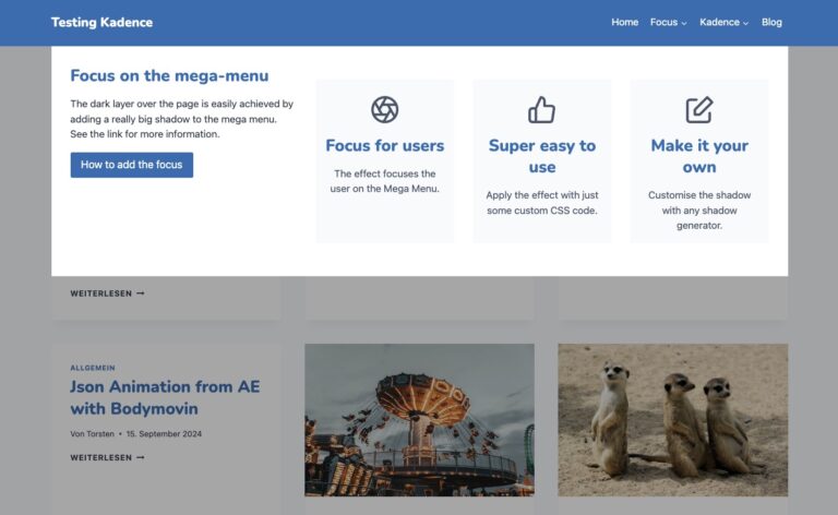 Focus Effect on Mega Menues